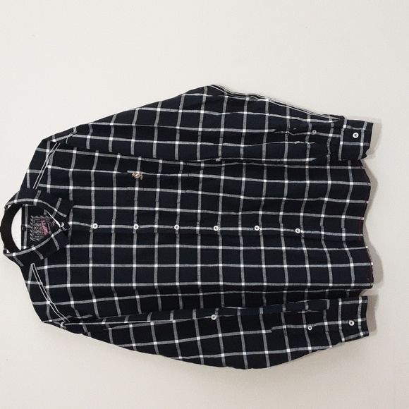 Mutfi men's shirt oll tab long sleeves casual button down linen blend plaid 3XL - Picture 1 of 9